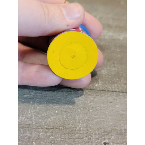 Wooden red blue drum flower Xmas ornament decor - Picture 5 of 5